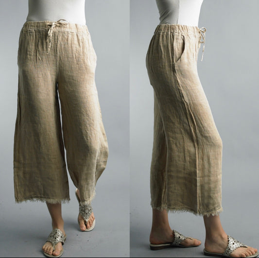 Italian Wide Leg Pant - Caramel
