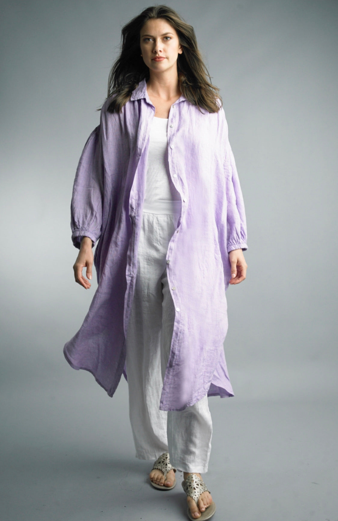 Italian Linen Dress - Lavender Wood + Wave Italian Linen Dress - Lavender Wood + Wave