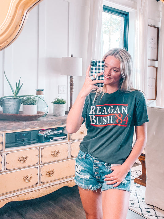 Reagan Bush '84 Tee (Heather Blue)