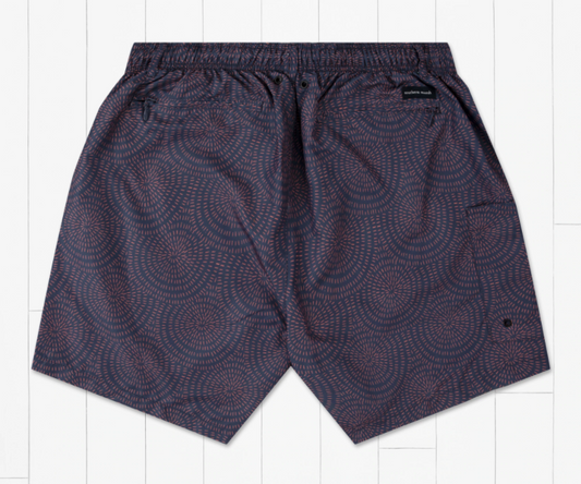Bodrum Straits Lined Swim Trunk - Purple/Red