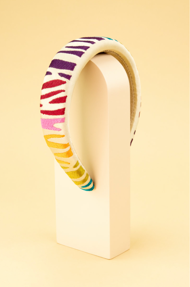 Rainbow Zebra Headband