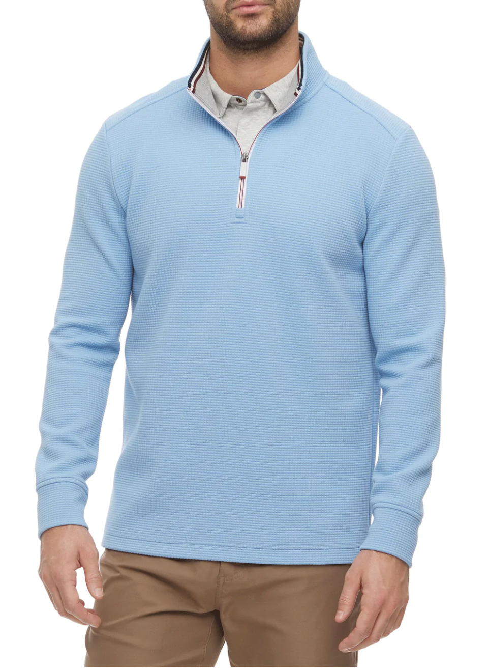 Warren Quarter Zip - Light Blue