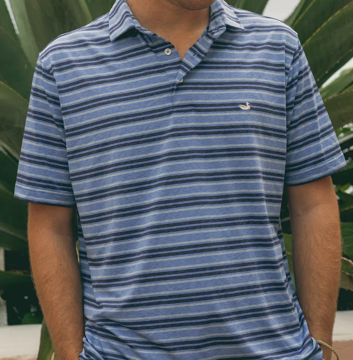 Havana Performance Polo - Zapata Stripe (Blue/Navy)