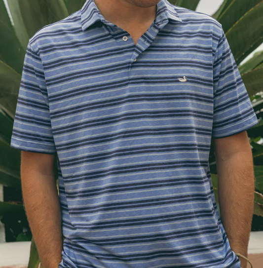 Havana Performance Polo - Zapata Stripe (Blue/Navy)