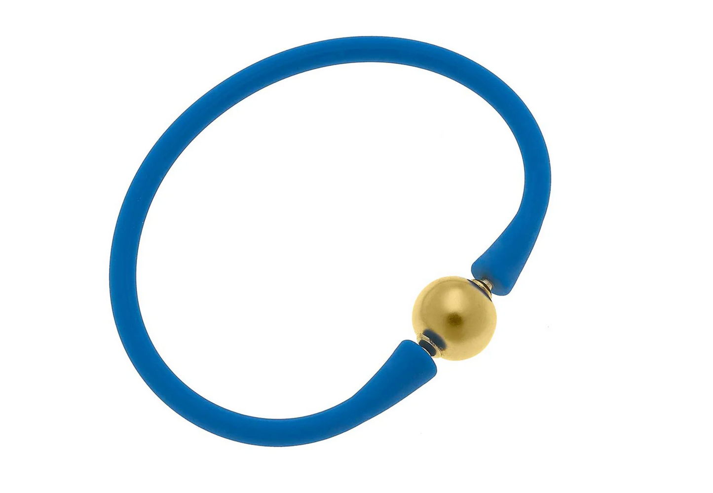 Bali 24K Gold Plated Ball Bead Silicone Bracelet