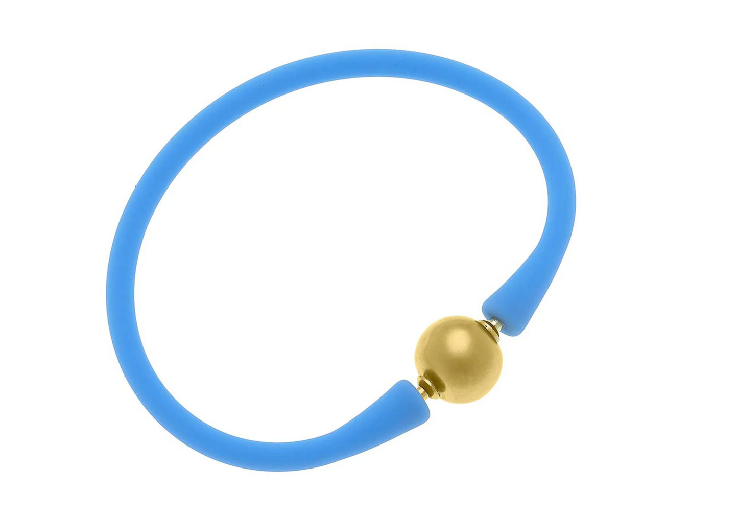 Bali 24K Gold Plated Ball Bead Silicone Bracelet