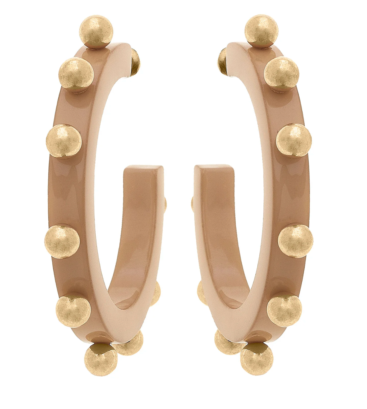 Kelly Studded Metal And Resin Hoop Earrings