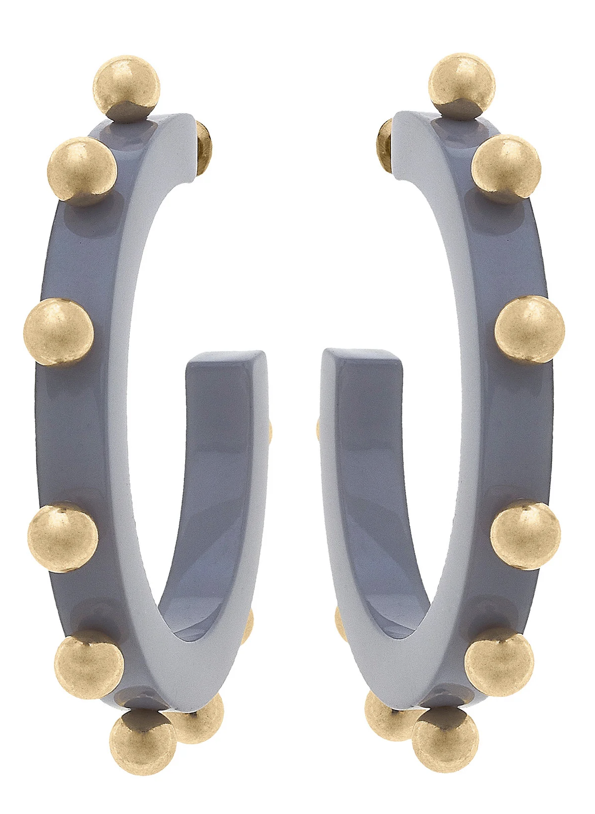 Kelly Studded Metal And Resin Hoop Earrings