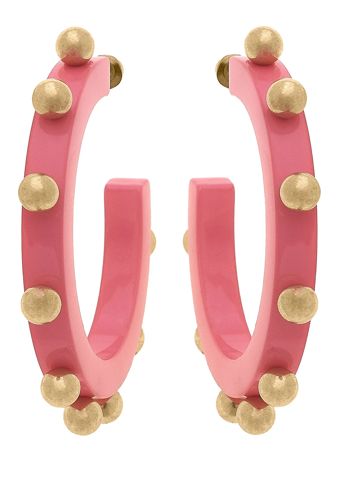 Kelly Studded Metal And Resin Hoop Earrings