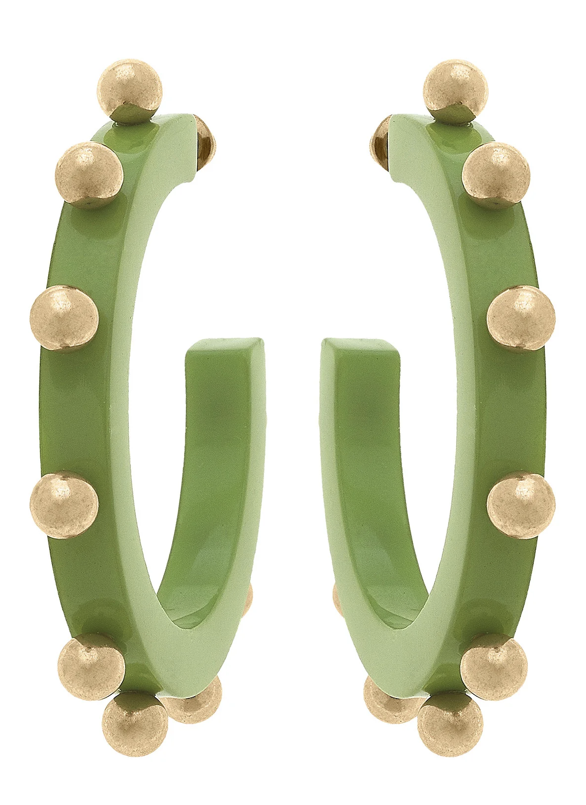 Kelly Studded Metal And Resin Hoop Earrings