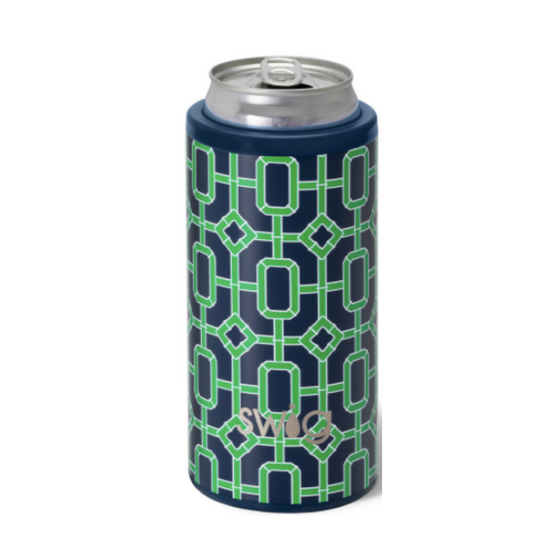Navy Bamboo Trellis Can Cooler