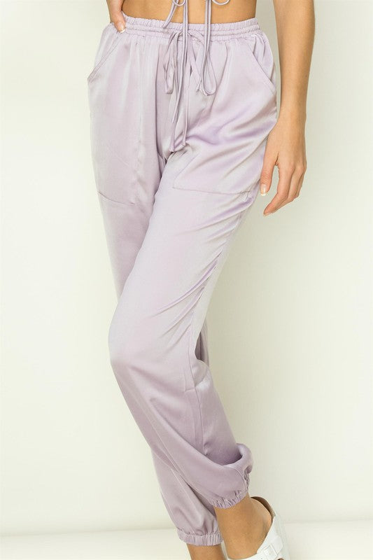 Satin Jogger - Lilac