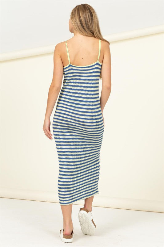 Stripe Knit Dress - Blue Margarita