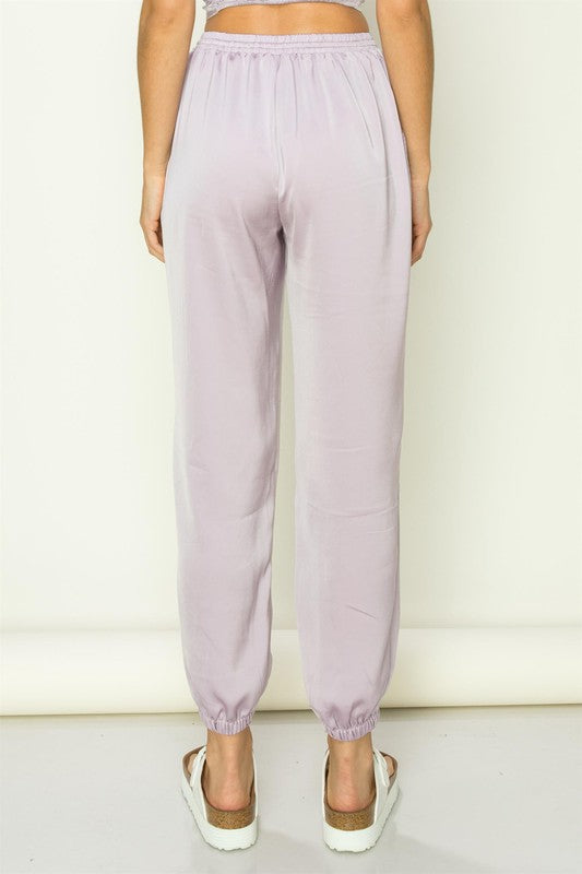 Satin Jogger - Lilac