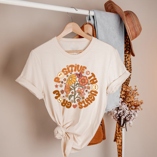 Grow Positive Thoughts Tee - Natural