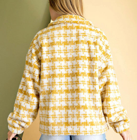 Houndstooth Sherpa Zip