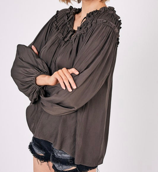 Alex Front Tie Ruffle Top