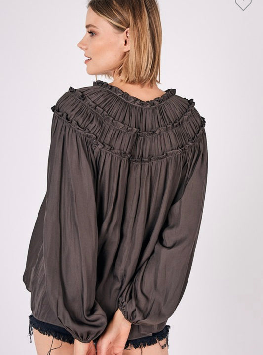 Alex Front Tie Ruffle Top