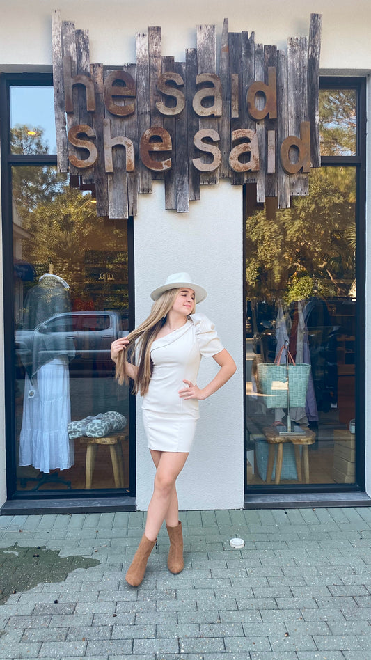One Shoulder Vegan Leather Dress