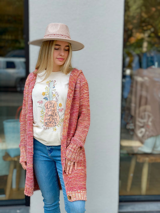 Multi Colored Button Front Cardigan