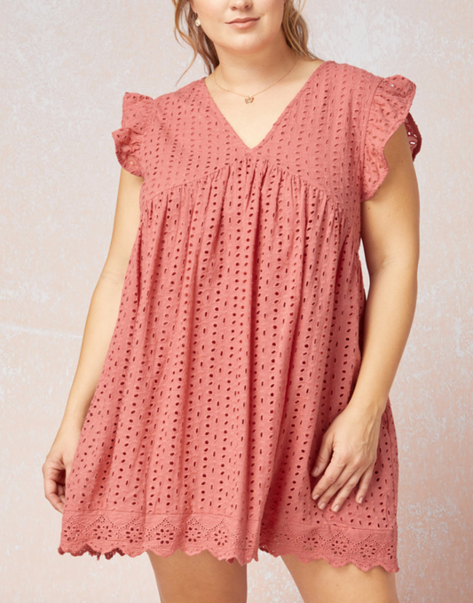 Babydoll Eyelet Dress S-2XL