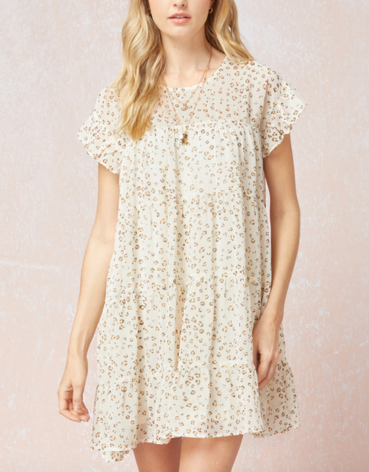 Leopard Print Ruffle Dress